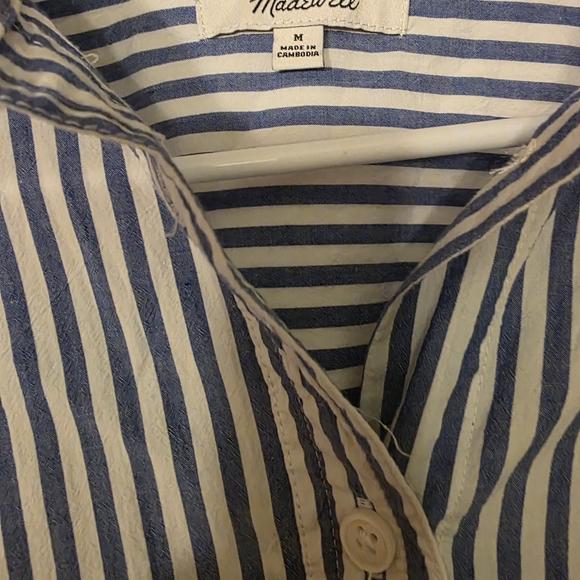 Madewell Tops - Madewell Blue and White Striped Button-Down Shirt